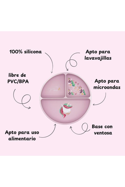 Plato de silicona Unicornio SASSI