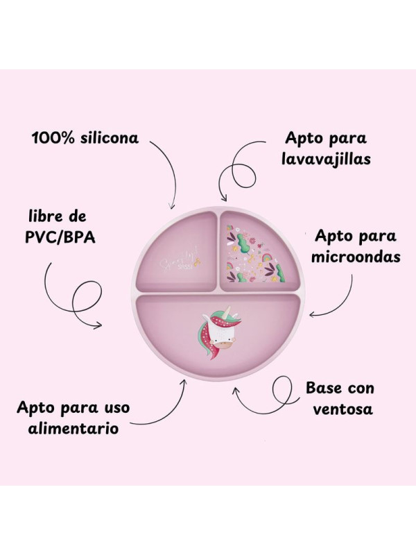 Plato de silicona Unicornio SASSI