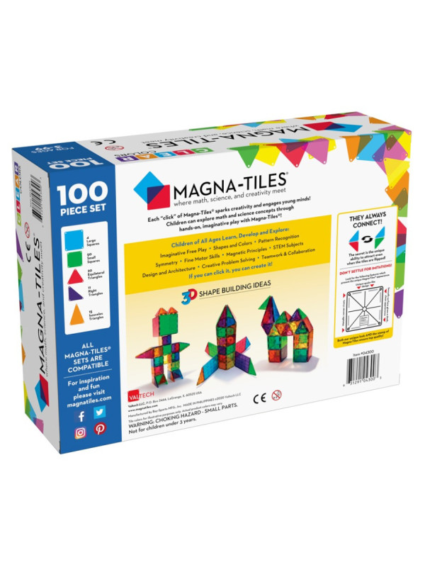 MAGNA-TILES CLEAR COL. 100 pcs