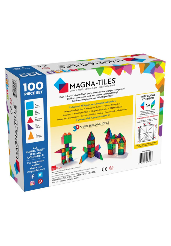 MAGNA-TILES CLEAR COL. 100 pcs