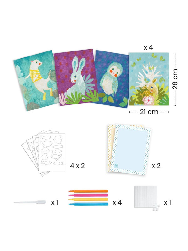 Pintura con agua y papel secante DJECO