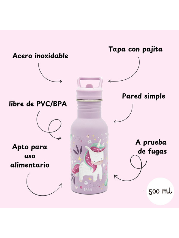 Botella Acero Inox Unicornio SASSI