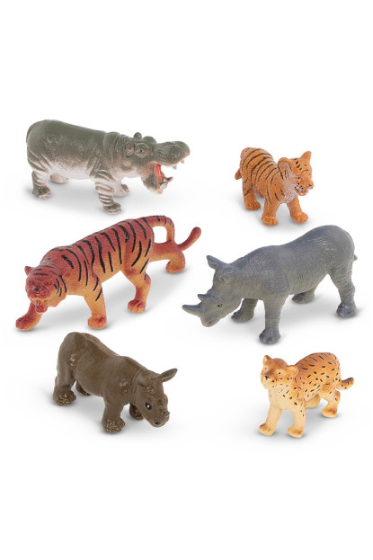 Terra Tubo de 6 animales salvajes (adultos & crías)