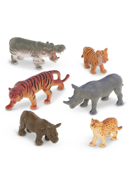 Terra Tubo de 6 animales salvajes (adultos & crías)