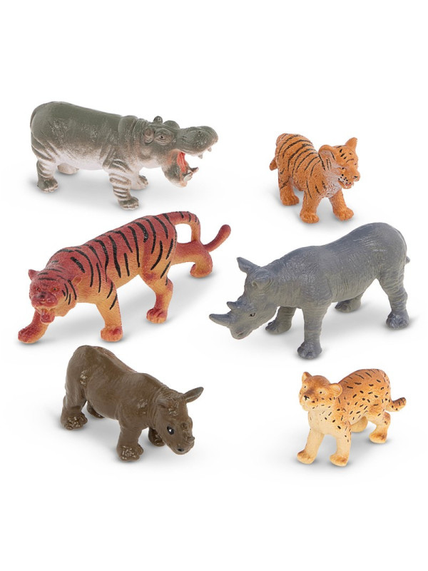 Terra Tubo de 6 animales salvajes (adultos & crías)