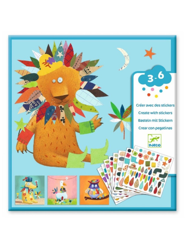 Crear con pegatinas Animales  DJECO