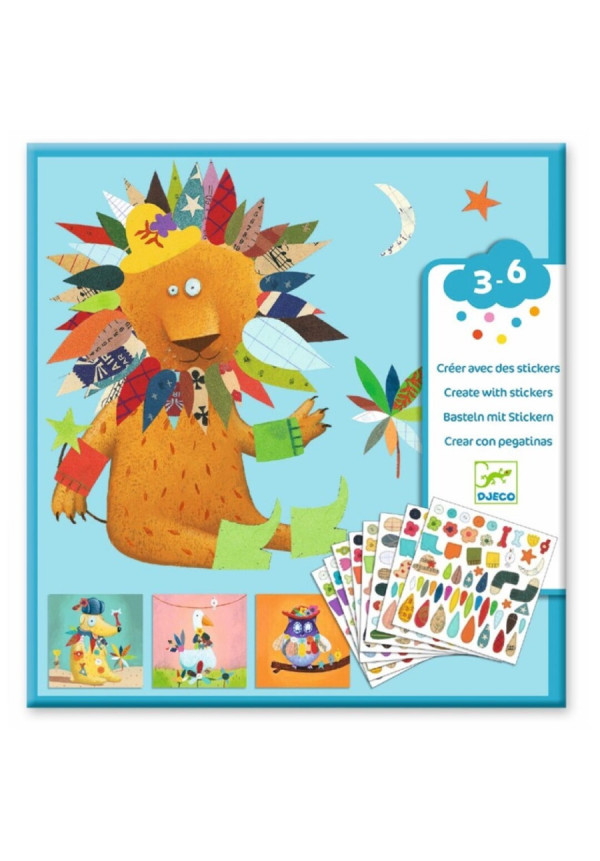 Crear con pegatinas Animales  DJECO