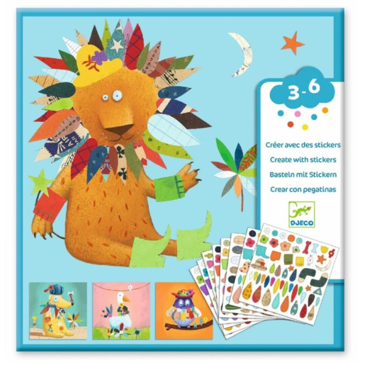 Crear con pegatinas Animales  DJECO