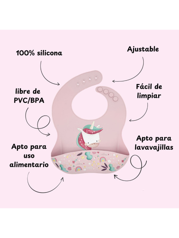 Babero de silicona Unicornio SASSI