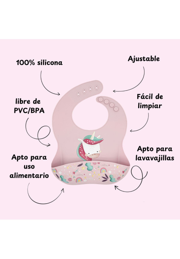 Babero de silicona Unicornio SASSI