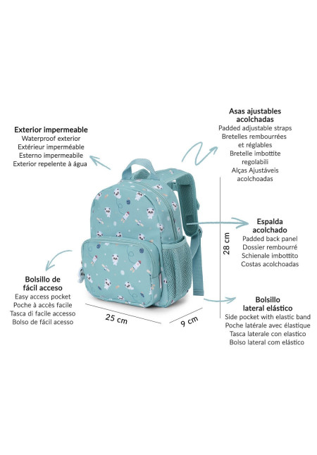 Mochila Infantil Pandas in Space 