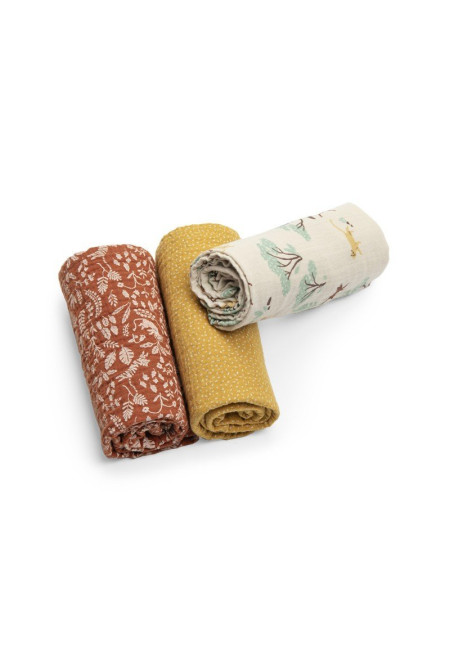  Juego de 3 muselinas Forêt Mawa MOULIN ROTY