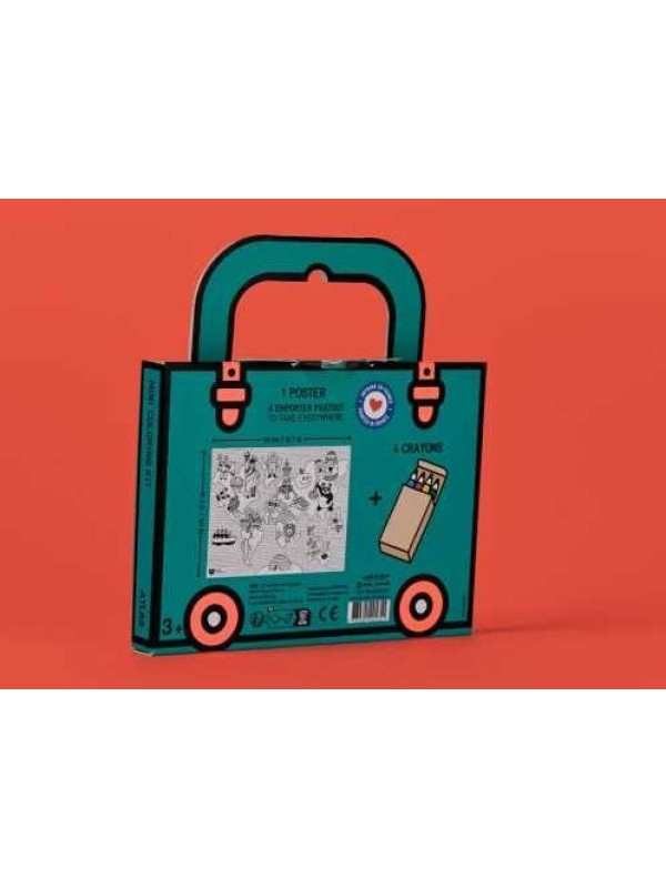 MINI POCKET OMY ATLAS PARA COLOREAR + 4 LAPICES COLOR OMY