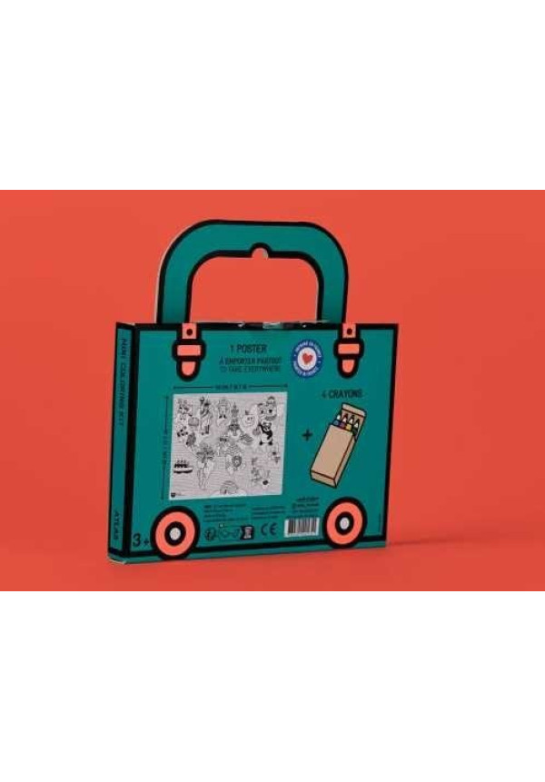 MINI POCKET OMY ATLAS PARA COLOREAR + 4 LAPICES COLOR OMY