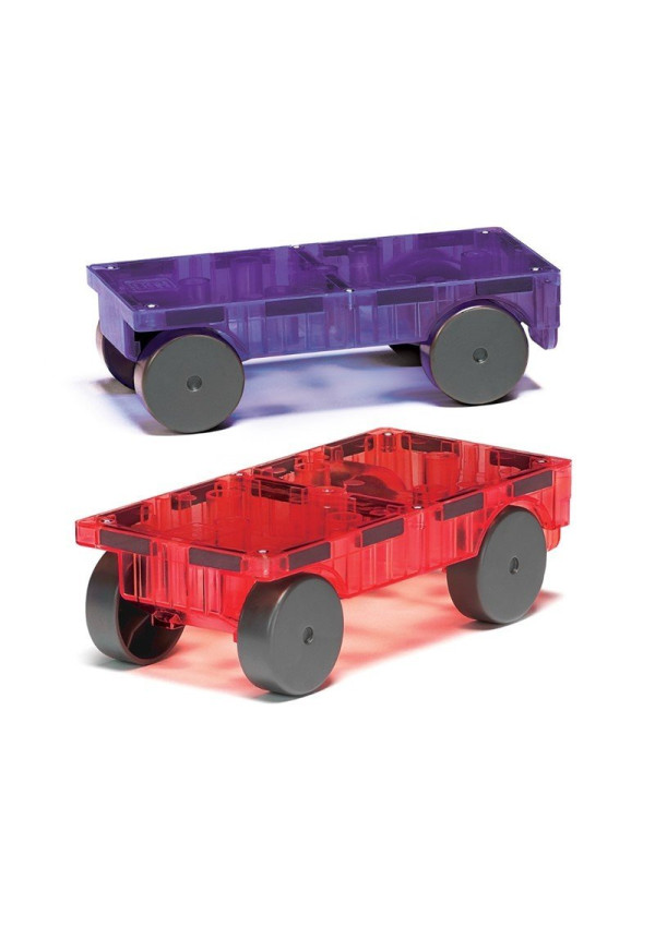 MAGNA-TILES Extra Cars 2 pcs Violeta, Rojo