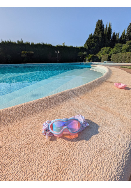 Máscaras infantiles rosas con turbante Arcoiris
