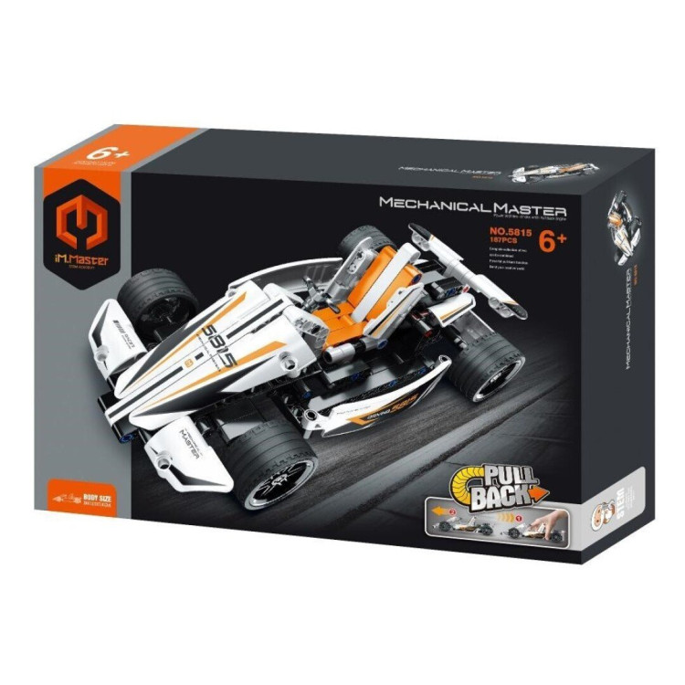 (Combinable con 605816) iMMaster Coche de carreras blanco -187pzas.