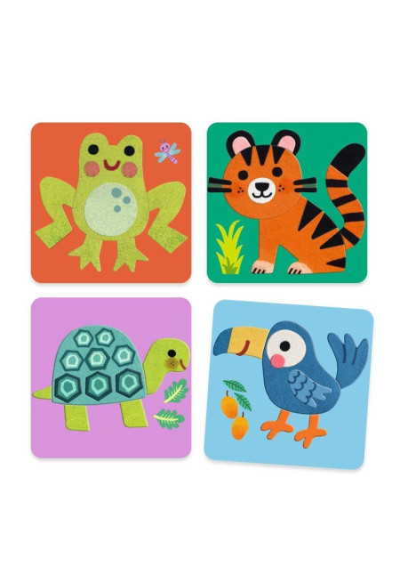 Collage Tableros fieltro Animales suaves DJECO