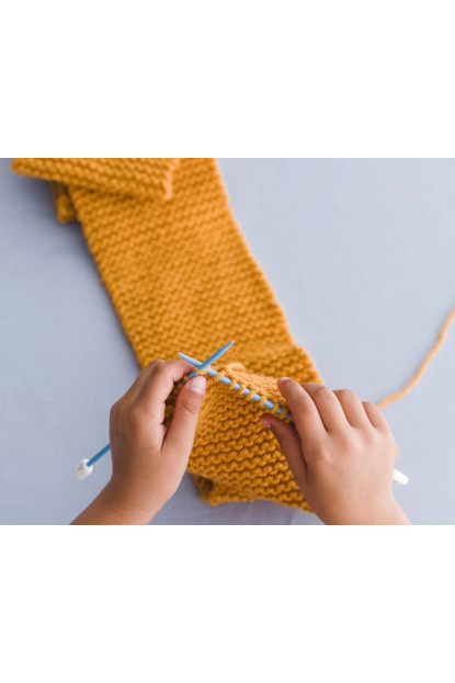 Kit tricot cuello y guantes amarillos A PUNT