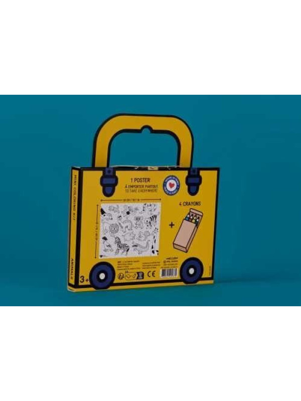 MINI POCKET OMY ANIMALS PARA COLOREAR + 4 LAPICES COLOR OMY