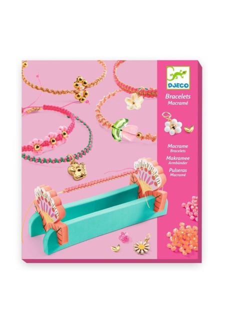 Pulseras de macramé rosas DJECO