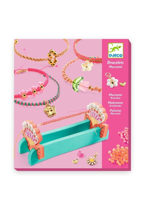 Pulseras de macramé rosas DJECO