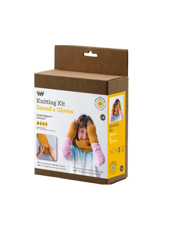 Kit tricot cuello y guantes amarillos A PUNT