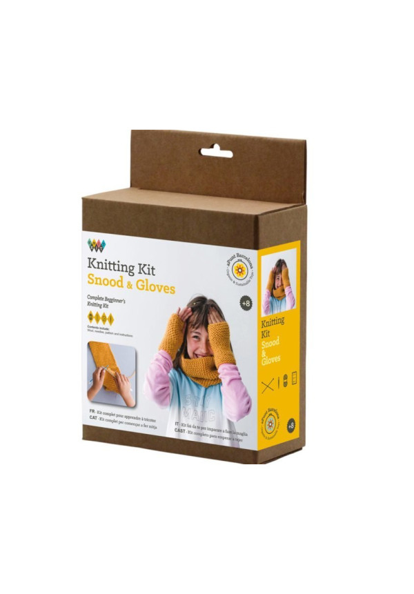Kit tricot cuello y guantes amarillos A PUNT