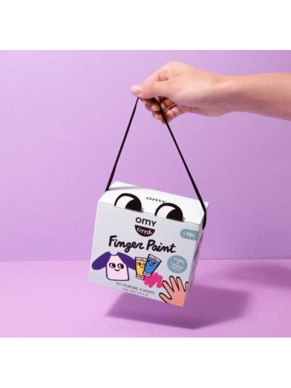 PINTURA PARA DEDOS OMY KIT 5 COLORES+BABERO
