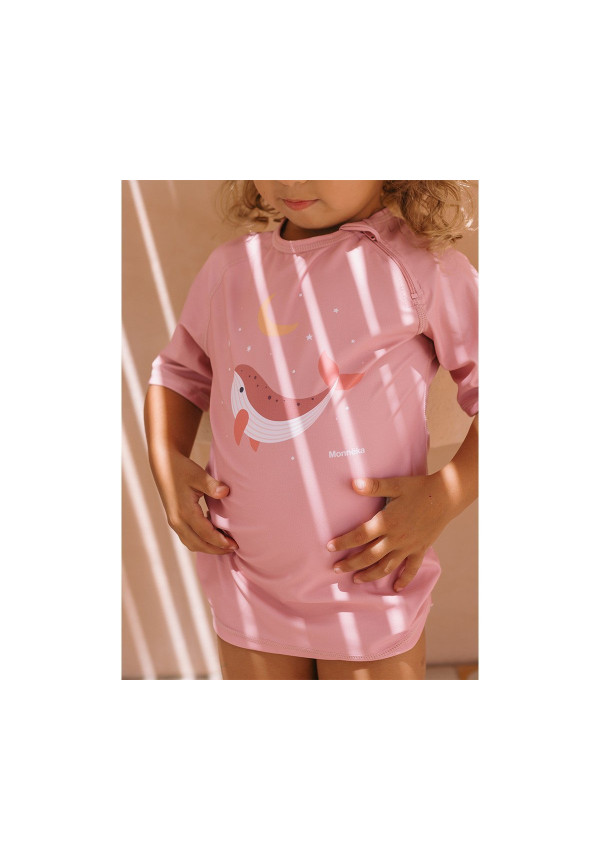 Camiseta Protección Solar Whale Pink Monnëka