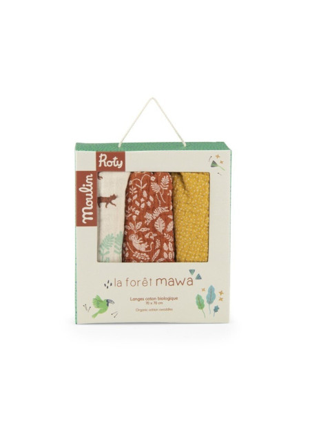 Juego de 3 muselinas Forêt Mawa MOULIN ROTY