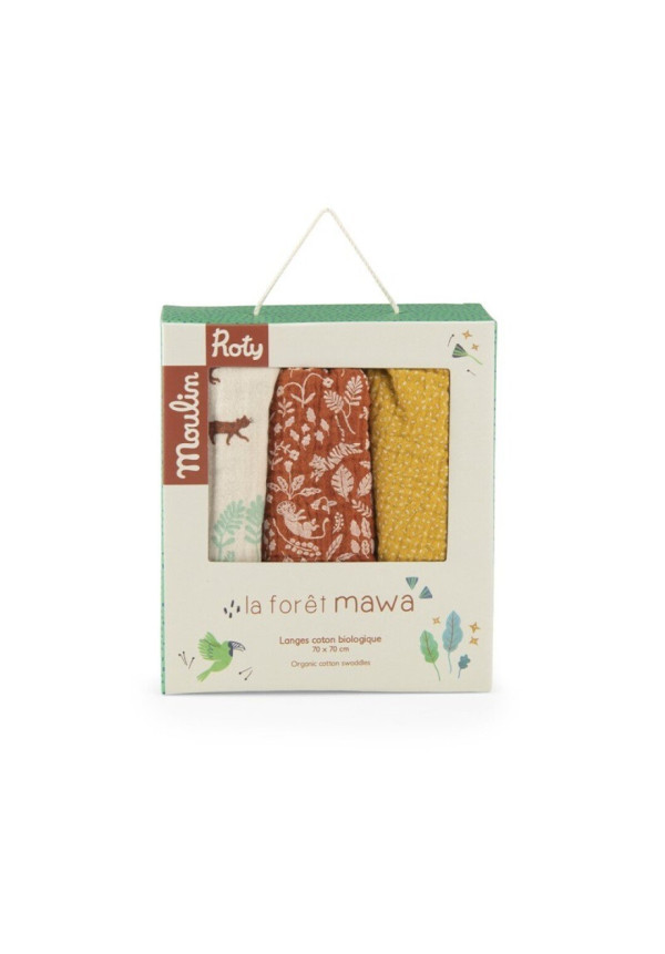  Juego de 3 muselinas Forêt Mawa MOULIN ROTY