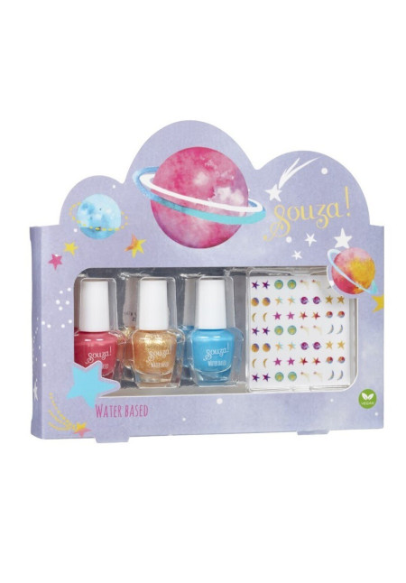Souza Esmalte de uñas y pegatinas Galaxy 