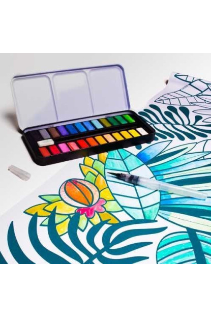 PALETA DE ACUARELAS OMY 24 COLORES