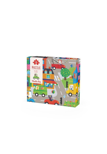 Puzzle En la ciudad (48 piezas) Popipop MOULIN ROTY