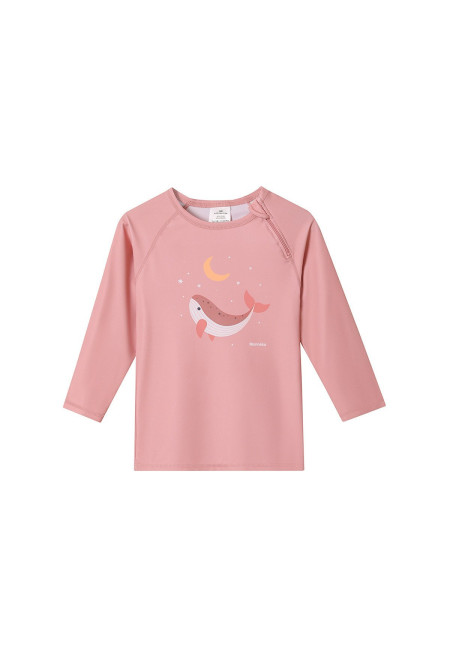 Camiseta Protección Solar Manga Larga Whale Pink Monnëka