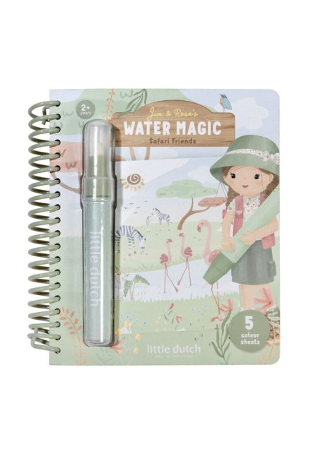 LIBRO MÁGICO DE COLOREAR SAFARI ROSA LITTLE DUTCH