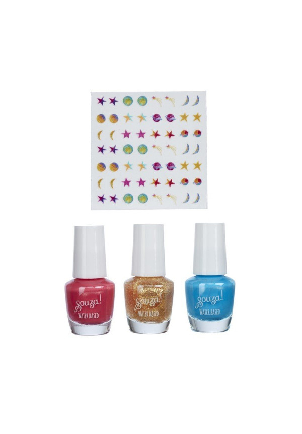 Souza Esmalte de uñas y pegatinas Galaxy 