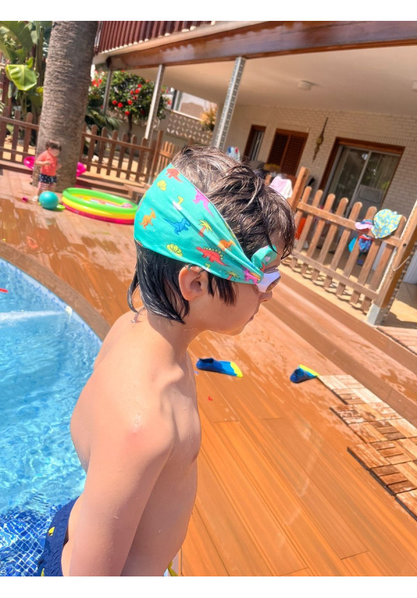 Gafas infantiles azul oscuro con turbante Dinos