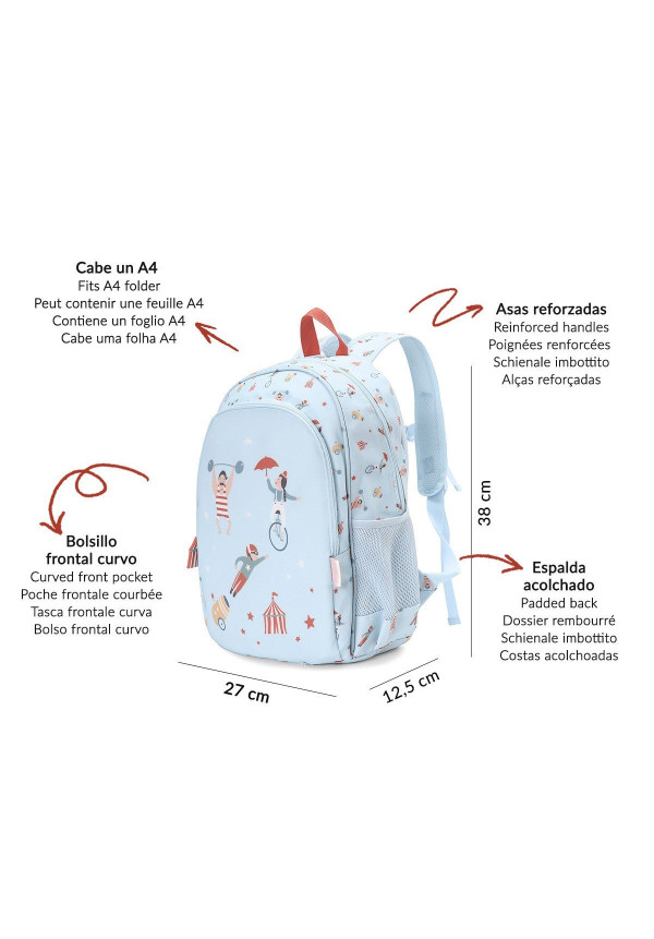 Mochila Mediana Circus Show + Llavero Personalizable