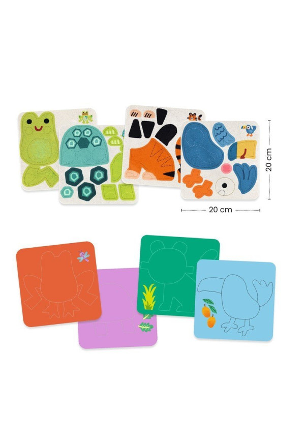 Collage Tableros fieltro Animales suaves DJECO