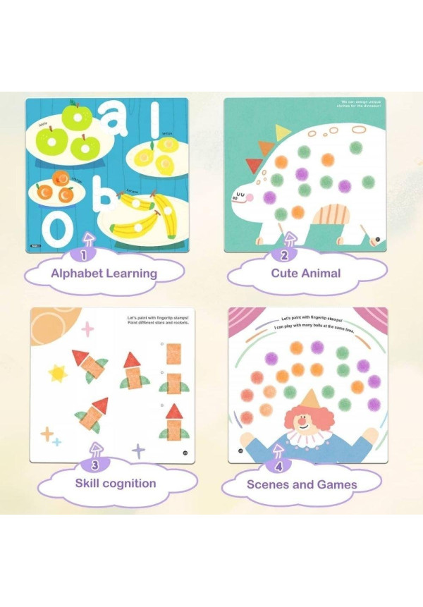 Libro creativo con pintura FINGERTIP STAMP FUN JARMELO