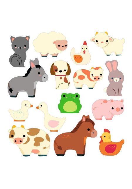 Pegatinas reposicionables Los animales de la granja DJECO