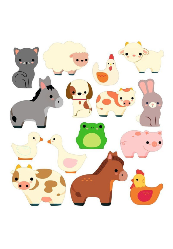 Pegatinas reposicionables Los animales de la granja DJECO