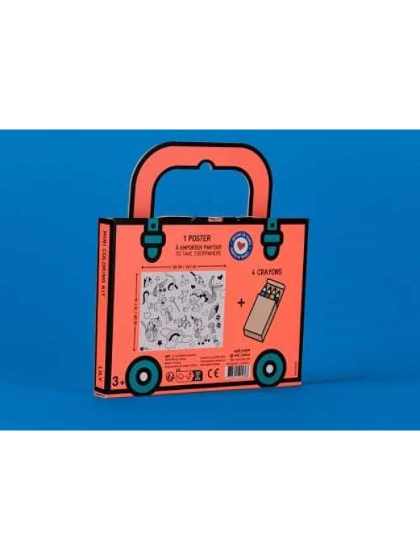 MINI POCKET OMY UNICORNIO PARA COLOREAR + 4 LAPICES COLOR OMY