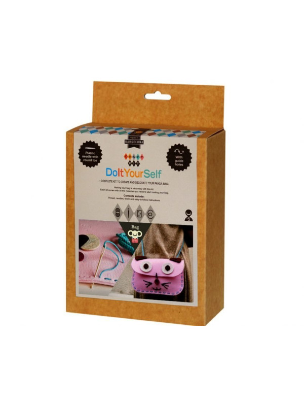 Kit de costura bolso: Gato rosa A PUNT