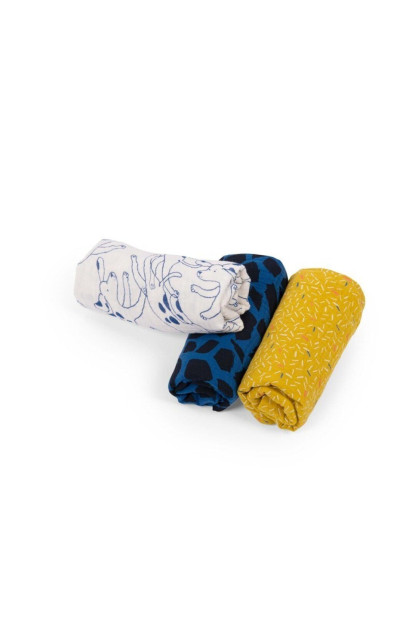 Juego de 3 muselinas Pouce&Pilou MOULIN ROTY