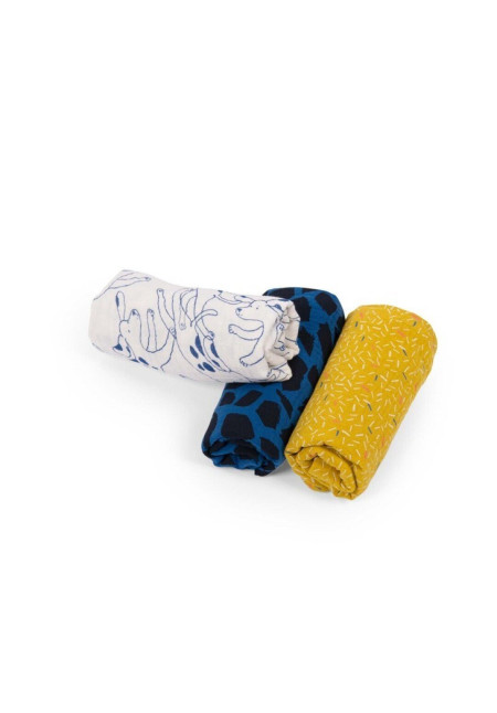Juego de 3 muselinas Pouce&Pilou MOULIN ROTY