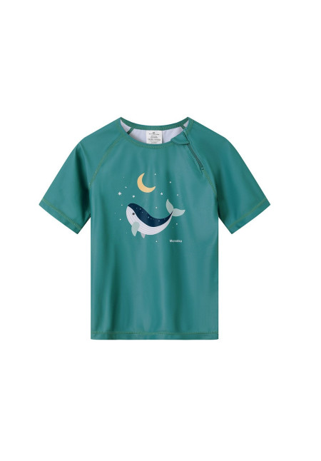 Camiseta Protección Solar Whale Teal Monnëka