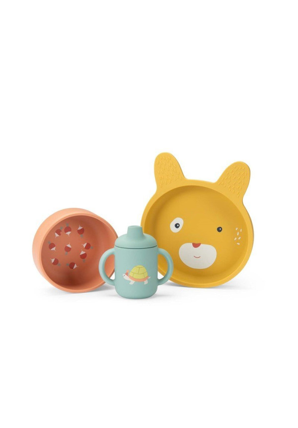  Set vajilla silicona Petits Lapins MOULIN ROTY